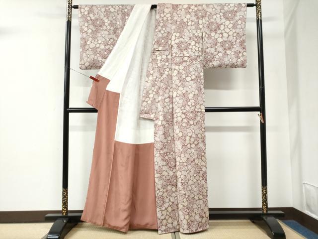 平和屋着物○上質な小紋 総絞り 草花文 正絹 逸品 CABE2661yc