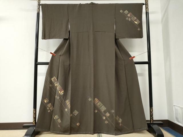 平和屋着物●訪問着　竹屋町刺繍　色紙吉祥文　金彩　正絹　逸品　未使用　CABE2663yc
