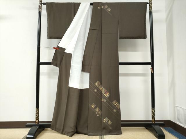 平和屋着物●訪問着　竹屋町刺繍　色紙吉祥文　金彩　正絹　逸品　未使用　CABE2663yc