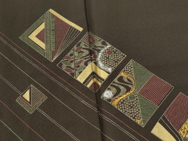 平和屋着物●訪問着　竹屋町刺繍　色紙吉祥文　金彩　正絹　逸品　未使用　CABE2663yc