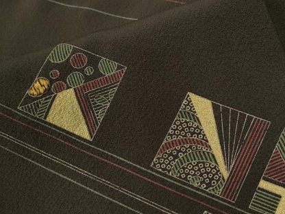 平和屋着物●訪問着　竹屋町刺繍　色紙吉祥文　金彩　正絹　逸品　未使用　CABE2663yc
