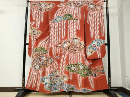 平和屋着物●越後十日町の一流染匠　桐屋・翠山工房　振袖　辻が花　絞り　暈し染め　正絹　逸品　CABE2665yc