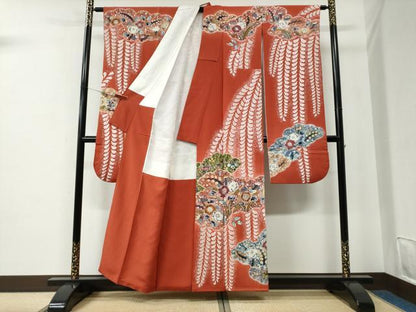 平和屋着物●越後十日町の一流染匠　桐屋・翠山工房　振袖　辻が花　絞り　暈し染め　正絹　逸品　CABE2665yc