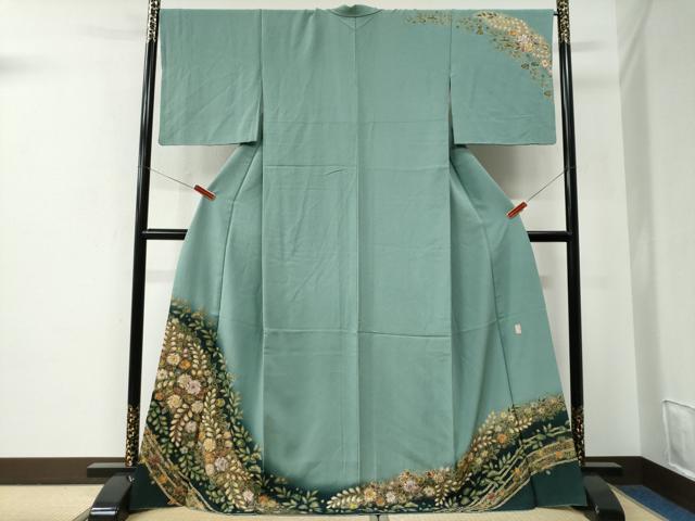 平和屋着物●越後十日町の一流染匠　桐屋・翠山工房　徳永憲峯　訪問着　辻が花　絞り　金彩　三越扱い　ロング丈　正絹　逸品　CABE2666yc