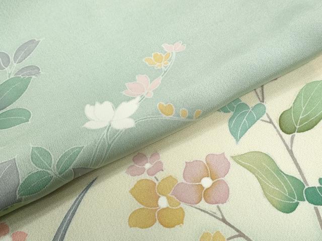 平和屋着物●訪問着　友禅　作家物　草花文　暈し染め　正絹　逸品　CABE2669yc
