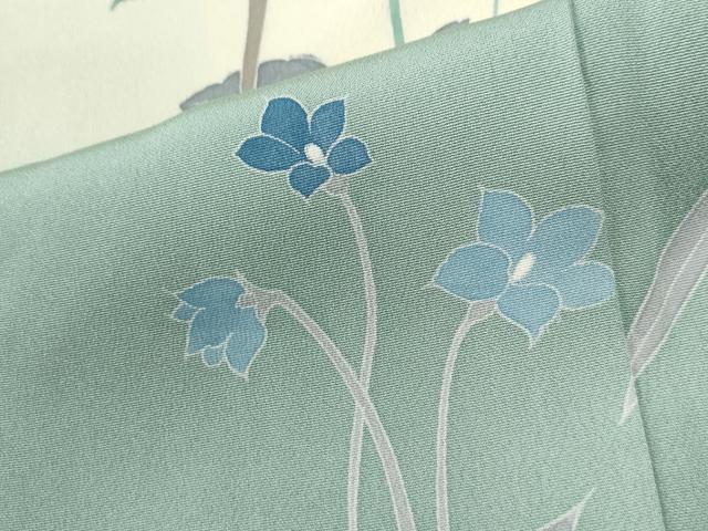 平和屋着物●訪問着　友禅　作家物　草花文　暈し染め　正絹　逸品　CABE2669yc