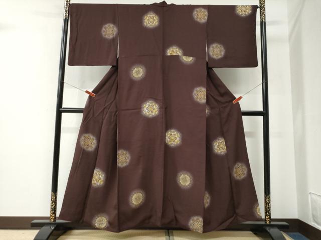 平和屋着物●上質な小紋　正倉院花文　金彩　正絹　逸品　CABE2671yc