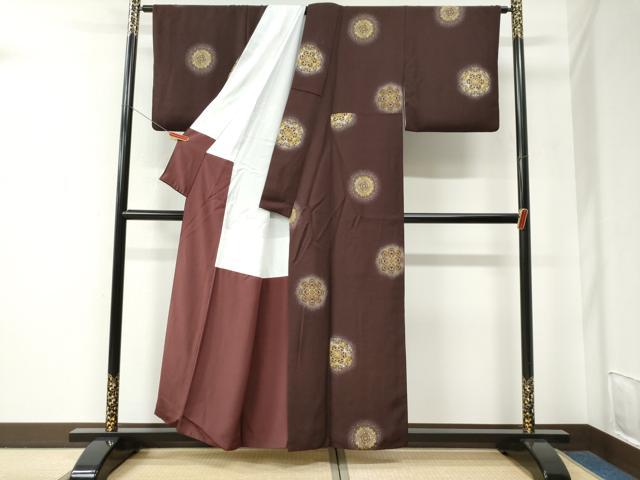 平和屋着物●上質な小紋　正倉院花文　金彩　正絹　逸品　CABE2671yc