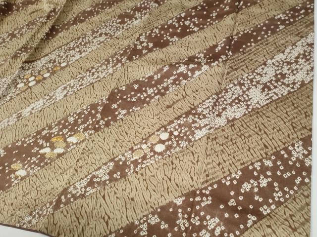 平和屋着物●訪問着　総刺繍　杢目絞り　斜線花松文　金彩　正絹　逸品　CABE2672yc