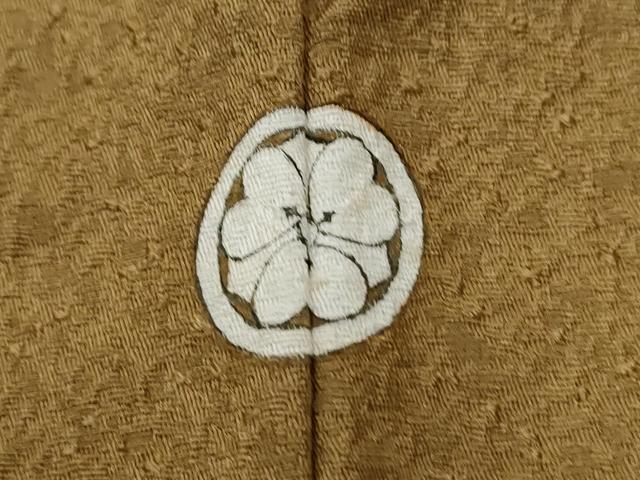 平和屋着物○本草木染作家 瑞寶 色無地 紋意匠 黄橡色