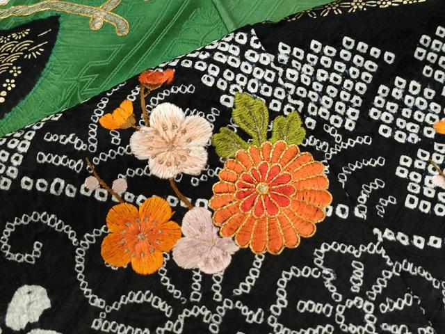 平和屋着物●豪華振袖　駒刺繍　絞り　鬘帯御所車吉祥花文　金彩　正絹　逸品　CABE2678yc