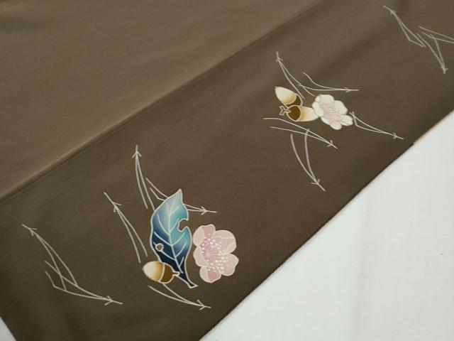 平和屋着物●訪問着　作家物　溢れ松葉花文　どんぐり　イチョウ　鬼しぼ縮緬　西武百貨店扱い　正絹　逸品　CABE2680yc 平和屋着物○訪問着 作家物 溢れ松葉花文 どんぐり イチョウ 鬼しぼ