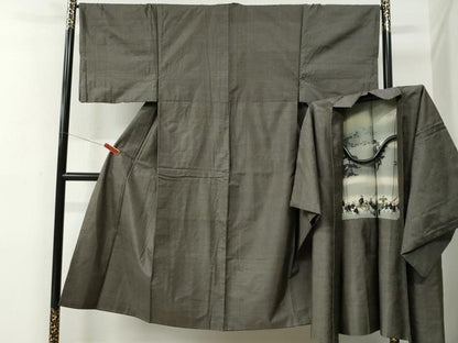 平和屋着物●男性　本場大島紬　アンサンブル　80亀甲　総詰め　正絹　逸品　CABE2681yc