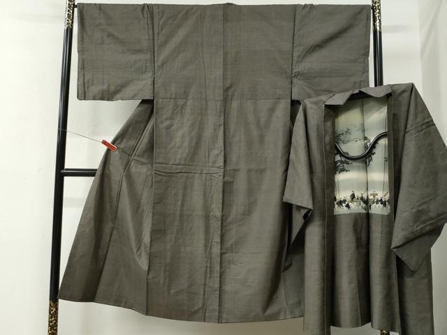 平和屋着物●男性　本場大島紬　アンサンブル　80亀甲　総詰め　正絹　逸品　CABE2681yc