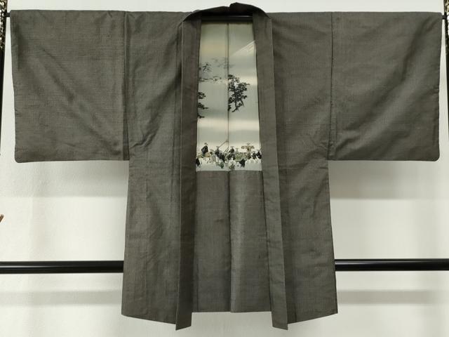 平和屋着物●男性　本場大島紬　アンサンブル　80亀甲　総詰め　正絹　逸品　CABE2681yc