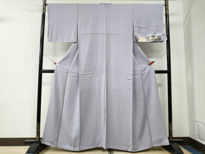 平和屋着物●上質な色無地　優彩宴　牡丹鼠色　反端付き　正絹　逸品　未使用　CABE2683yc