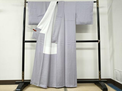 平和屋着物●上質な色無地　優彩宴　牡丹鼠色　反端付き　正絹　逸品　未使用　CABE2683yc
