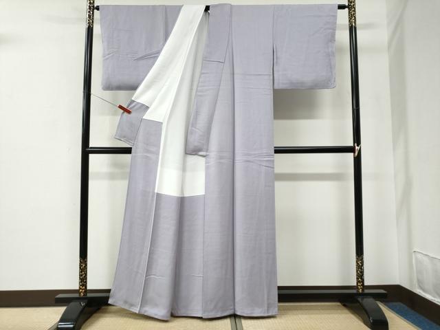 平和屋着物●上質な色無地　優彩宴　牡丹鼠色　反端付き　正絹　逸品　未使用　CABE2683yc