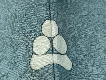 平和屋着物●上質な色無地　枝梅地紋　千草色　正絹　逸品　未使用　CABE2686yc