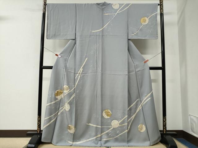 平和屋着物●訪問着　刺繍　鬘帯　雪輪花鳥文　金彩　正絹　逸品　未使用　CABE2687yc