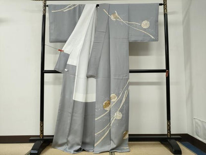 平和屋着物●訪問着　刺繍　鬘帯　雪輪花鳥文　金彩　正絹　逸品　未使用　CABE2687yc