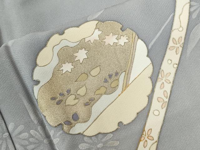 平和屋着物●訪問着　刺繍　鬘帯　雪輪花鳥文　金彩　正絹　逸品　未使用　CABE2687yc