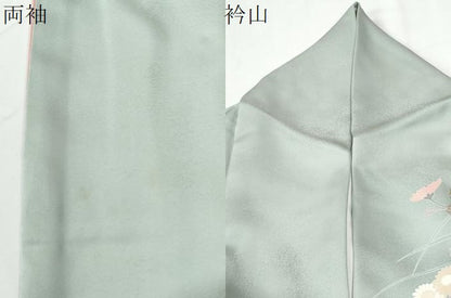 平和屋着物●訪問着　刺繍　草花文　暈し染め　金彩　正絹　逸品　CABE2689yc