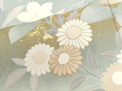 平和屋着物●訪問着　刺繍　草花文　暈し染め　金彩　正絹　逸品　CABE2689yc