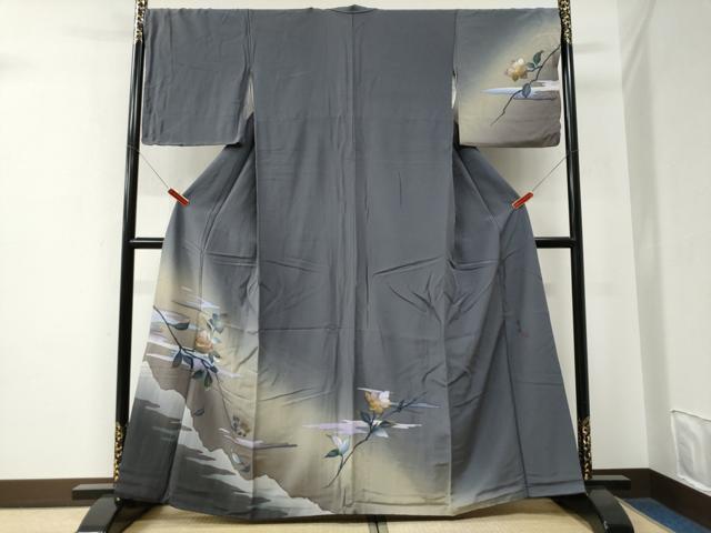 平和屋着物●室華風　訪問着　霞枝花文　暈し染め　金彩　正絹　逸品　CABE2691yc