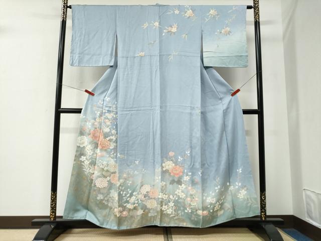 平和屋着物●訪問着　駒刺繍　菊花文　暈し染め　金彩　正絹　逸品　未使用　CABE2692yc