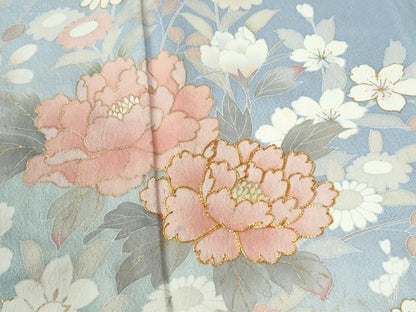 平和屋着物●訪問着　駒刺繍　菊花文　暈し染め　金彩　正絹　逸品　未使用　CABE2692yc