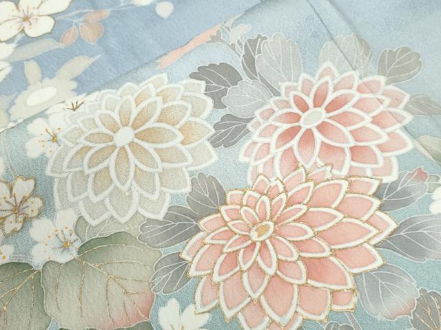 平和屋着物●訪問着　駒刺繍　菊花文　暈し染め　金彩　正絹　逸品　未使用　CABE2692yc