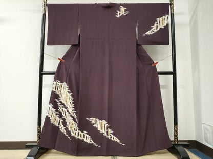 平和屋着物●訪問着　松竹梅花文　金彩　正絹　逸品　CABE2694yc
