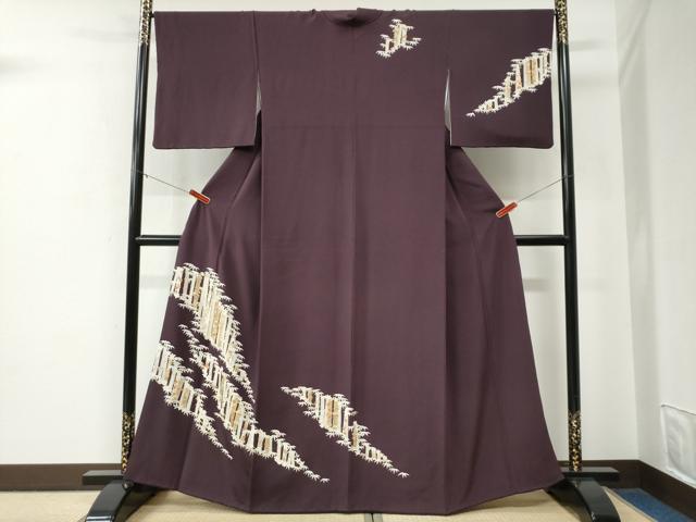 平和屋着物●訪問着　松竹梅花文　金彩　正絹　逸品　CABE2694yc