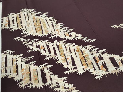 平和屋着物●訪問着　松竹梅花文　金彩　正絹　逸品　CABE2694yc