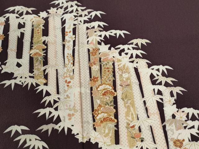 平和屋着物●訪問着　松竹梅花文　金彩　正絹　逸品　CABE2694yc