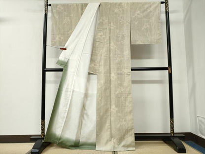 平和屋着物●結城紬　80亀甲　枝花文　正絹　逸品　未使用　CABE2698yc