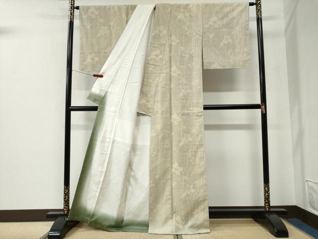 平和屋着物●結城紬　80亀甲　枝花文　正絹　逸品　未使用　CABE2698yc