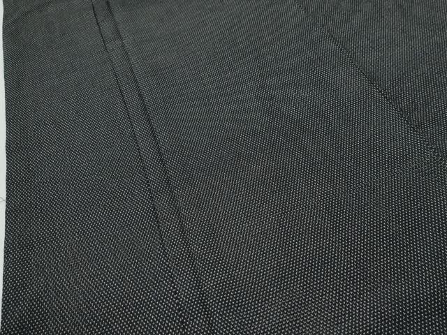 平和屋着物●本塩沢　蚊絣　黒地　証紙付き　正絹　逸品　CABE2701yc