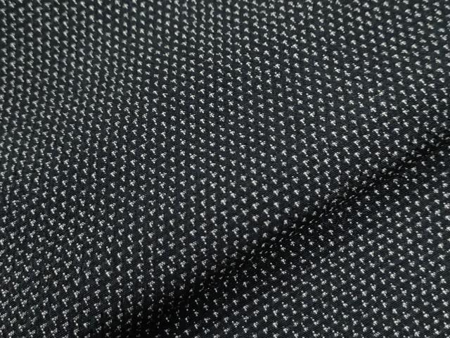 平和屋着物●本塩沢　蚊絣　黒地　証紙付き　正絹　逸品　CABE2701yc