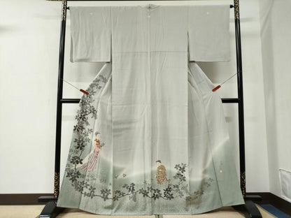 平和屋着物●本加賀友禅作家　木村州宏　色留袖　人物草花文　暈し染め　正絹　逸品　CABE2702yc