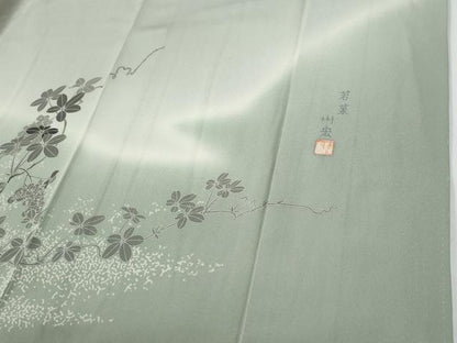 平和屋着物●本加賀友禅作家　木村州宏　色留袖　人物草花文　暈し染め　正絹　逸品　CABE2702yc