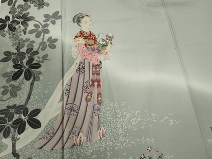 平和屋着物●本加賀友禅作家　木村州宏　色留袖　人物草花文　暈し染め　正絹　逸品　CABE2702yc