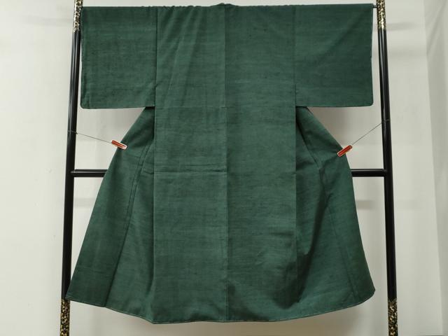 平和屋着物●男性　紬　色無地　天鵞絨色　正絹　逸品　未使用　CABE2705yc