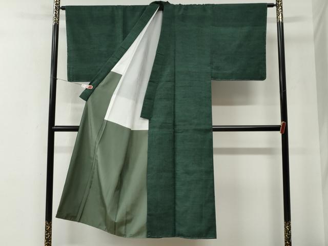 平和屋着物●男性　紬　色無地　天鵞絨色　正絹　逸品　未使用　CABE2705yc