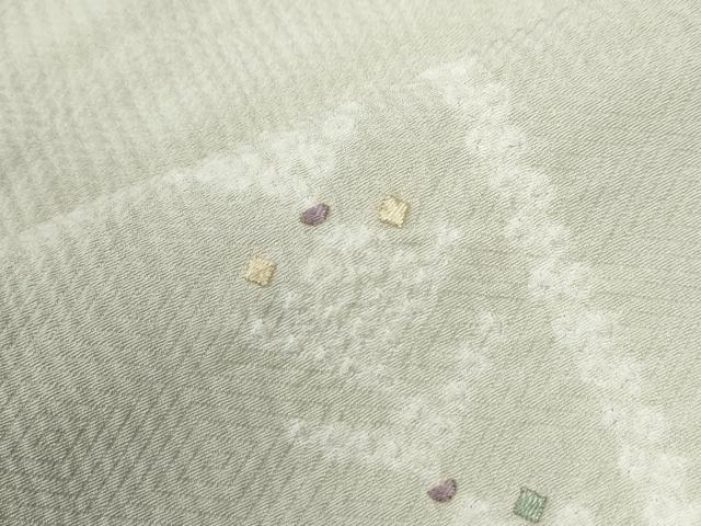 平和屋着物●訪問着　絞り　刺繍　短冊草花文　三越扱い　正絹　逸品　CABE2706yc