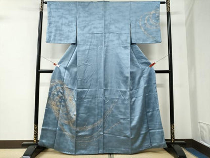 平和屋着物●訪問着　駒刺繍　舞葉文　金彩　三越扱い　正絹　逸品　CABE2707yc