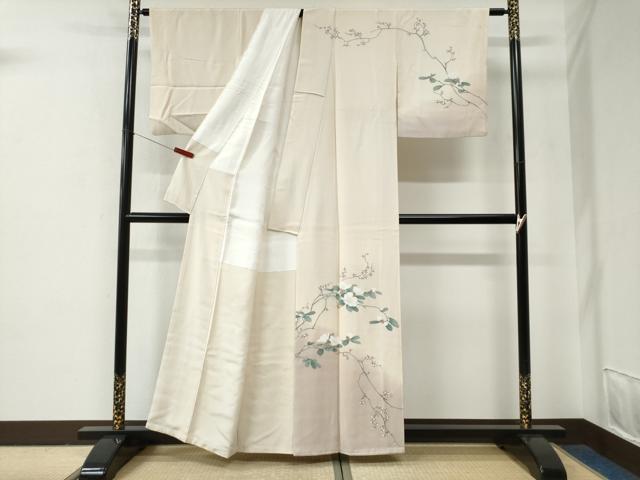 平和屋着物●訪問着　友禅　作家物　枝花文　暈し染め　正絹　逸品　CABE2716yc