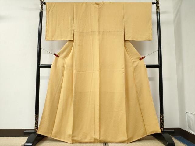 平和屋着物●上質な色無地　紋意匠　花葉色　正絹　逸品　未使用　CABE2720yc