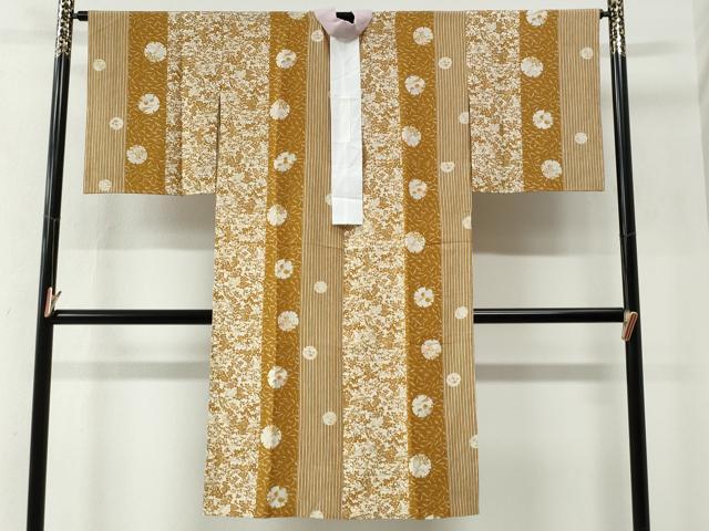 平和屋着物●長襦袢　無双仕立て　雪輪草花文　半衿刺繍　正絹　逸品　未使用　CABE2723yc